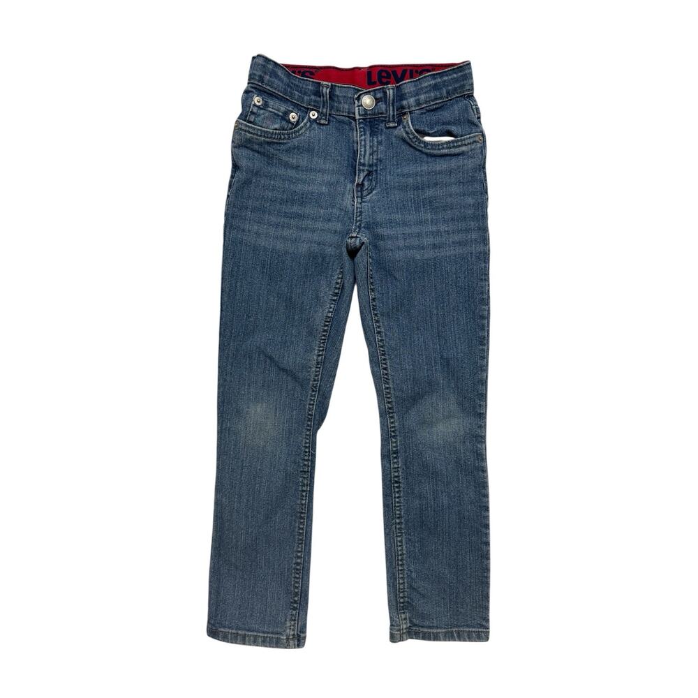 LEVIS 511 Straight Slim Fit Denim Blue Jeans Size 7 Kids Regular Adjustable